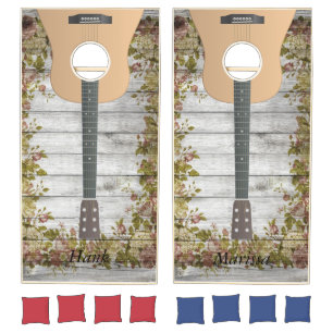 Guitar Personalized Cornhole Set