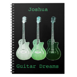 Guitar Personalized Green Notebook