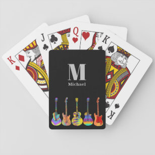 Guitar personalized playing cards