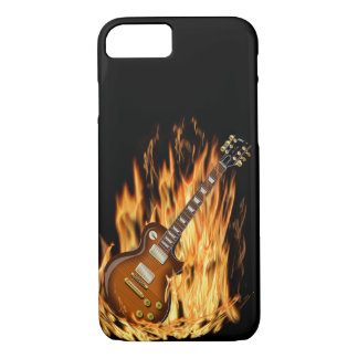 Guitar Phone Case, Black, Fire, Electric Guitar iPhone 8/7 Case