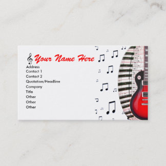 Guitar Piano Keyboard Music Notes Business Card