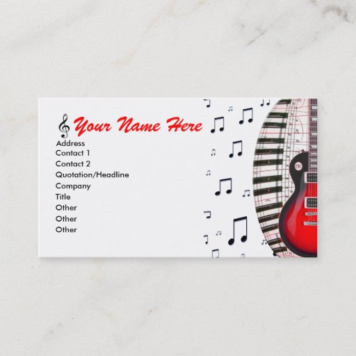 Customizable Guitar Piano Keyboard Music Notes Business Card
