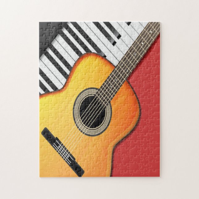 Guitar Piano Keys Musician Country Jazz Jigsaw Puzzle (Vertical)