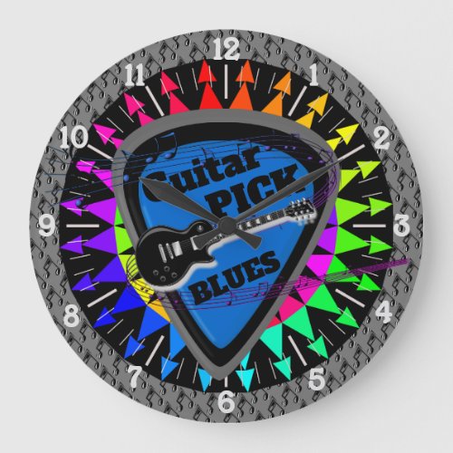Guitar Pick Blues Music Wall Clock
