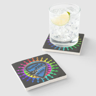 Guitar Pick Blues Rock Stone Coaster