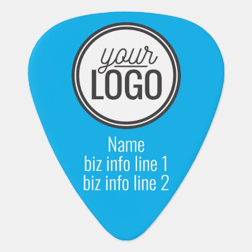 Guitar Pick Business Logo Name Promotional Blue