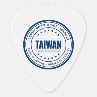 Guitar pick by mede in Taiwan logo