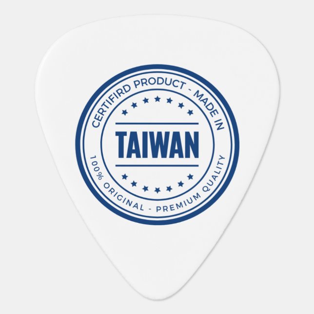 Guitar pick by mede in Taiwan logo (Front)
