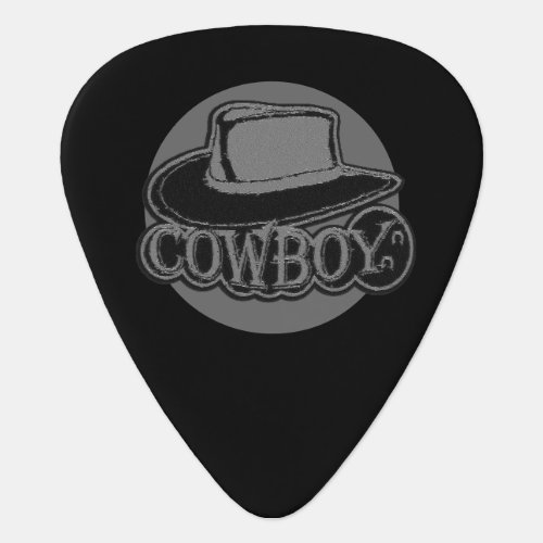 Guitar Pick Cowboy Hat Black and Grey