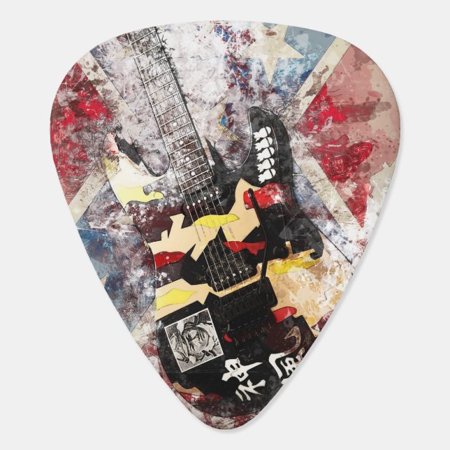 Guitar Pick- Grunge Guitar Design Pick (Back)