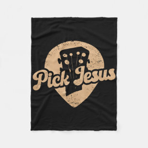 Guitar Pick Jesus Music Pastor Happy Easter Day Gu Fleece Blanket