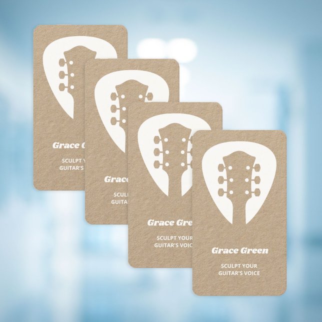 Guitar Pick Kraft Business Card (Guitar Card)