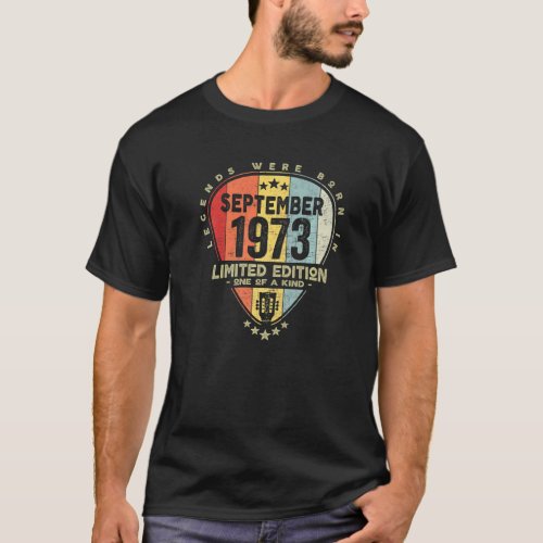 Guitar Pick  Legends Were Born In September 1973 G T-Shirt