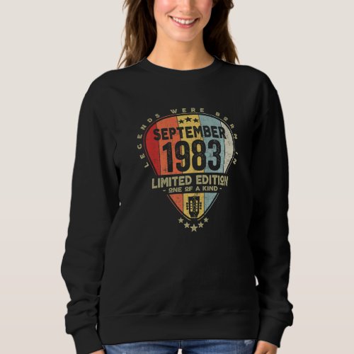 Guitar Pick  Legends Were Born In September 1983 G Sweatshirt