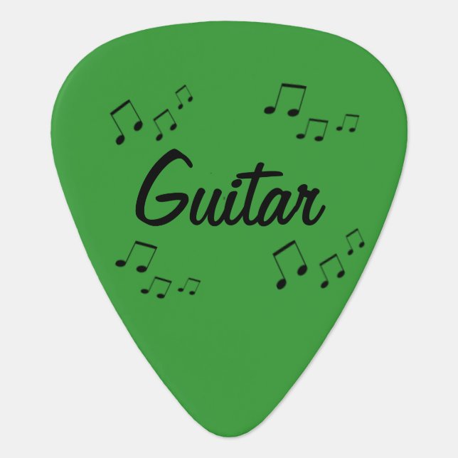 Guitar Pick - Musical Notes around Text (Front)