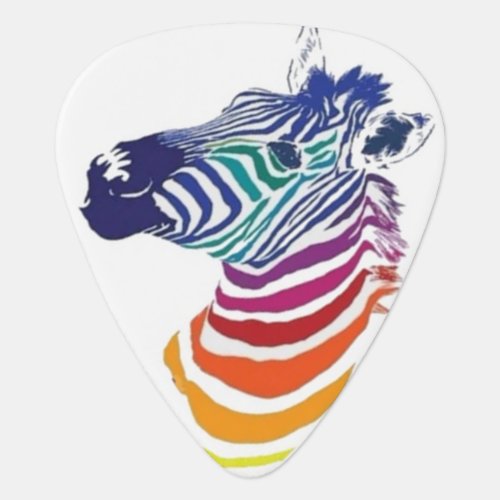 Guitar Pick _ rainbow zebra