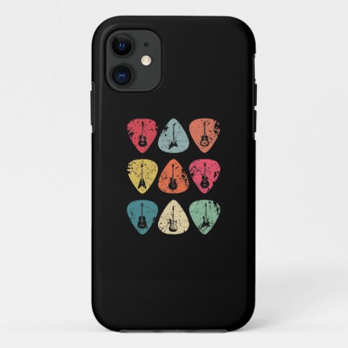 Guitar Pick Retro Vintage for Guitarists Bassist iPhone 11 Case