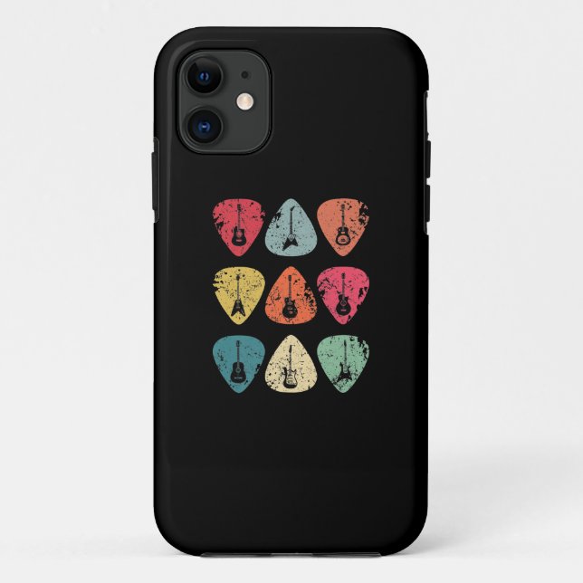 Guitar Pick Retro Vintage for Guitarists Bassist Case-Mate iPhone Case (Back)