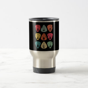 Guitar Pick Retro Vintage for Guitarists Bassist Travel Mug