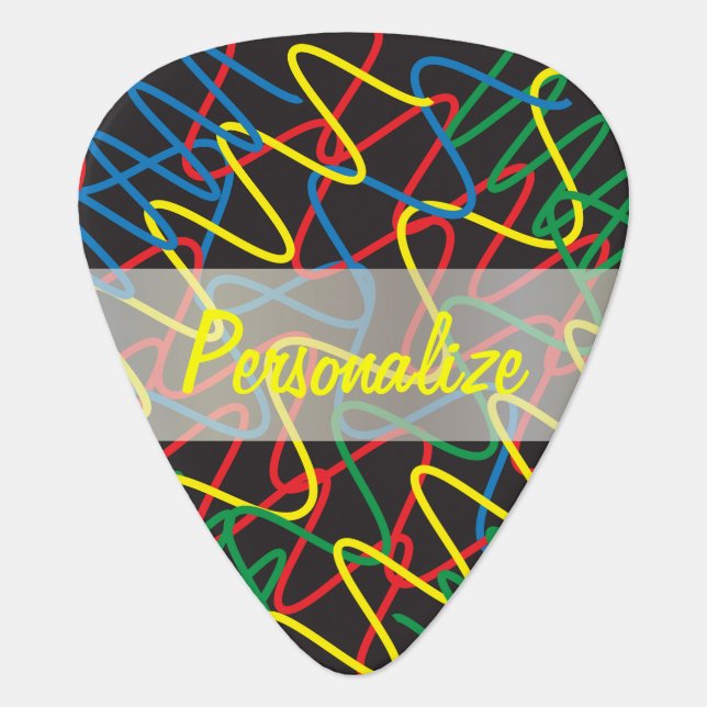 Guitar Pick - Scribble Red, Green, Blue, Yellow (Front)