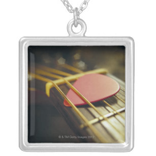 Guitar Pick Silver Plated Necklace