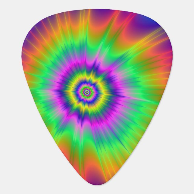 Guitar Pick  Tie Dye Fireball (Front)