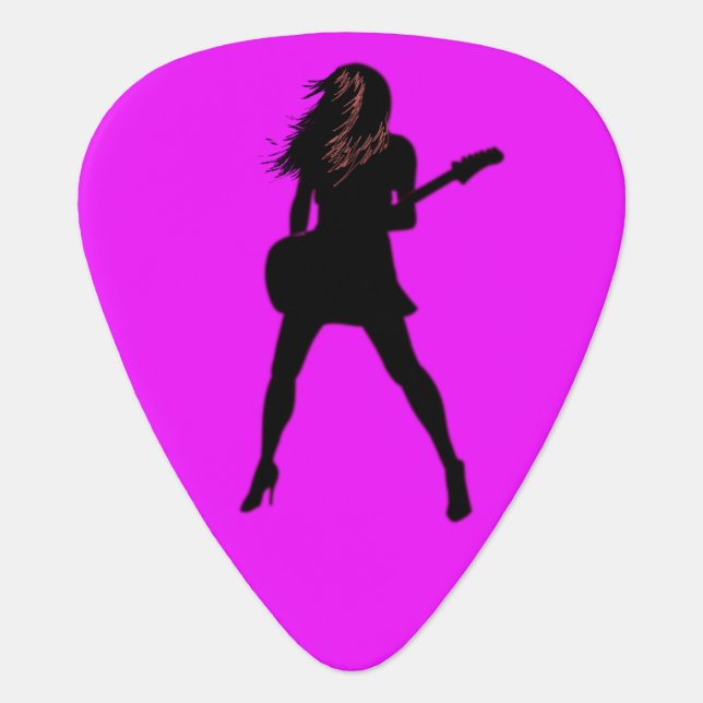 Guitar Pick with Guitar Player Woman (Front)