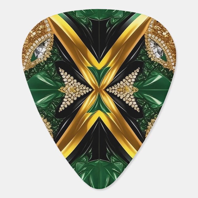 Guitar pick with Jamaican Colors Design (Back)