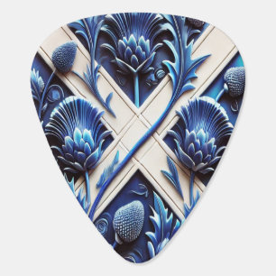 Guitar pick with Scottish Thistles Design