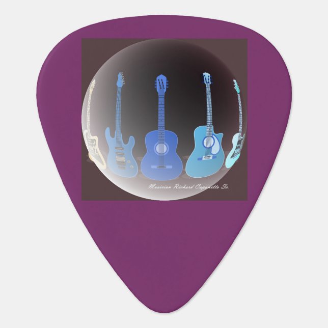 Guitar Pick with The Guitars Art (Front)