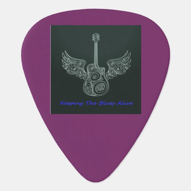 Guitar Pick with Winged Guitar (Front)