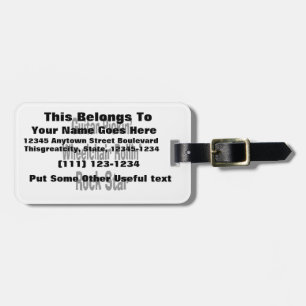 guitar picking wheelchair rolling rockstar bk luggage tag