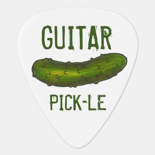 Guitar Pickle Novelty Green Crunchy Kosher Dill Pick (Front)