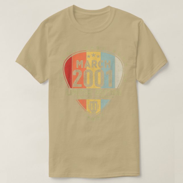 Guitar PickLegends Were Born In March 2001 Guitar  T-Shirt (Design Front)