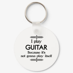 Guitar - Play Itself Funny Deco Music Keychain