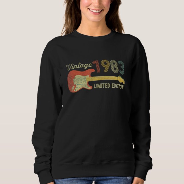 Guitar Player 40th Birthday Rock  1983 Sweatshirt (Front)