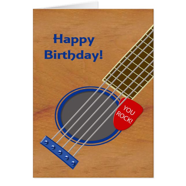 Guitar Player Birthday You Rock Cards (Front)
