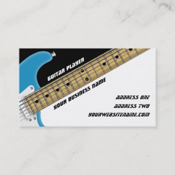 Guitar Player Business Card by oldrockerdude at Zazzle