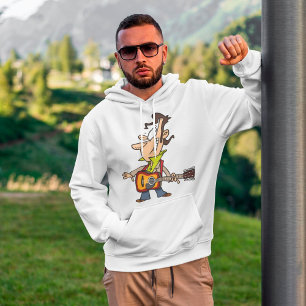 Guitar Player Character Fun Musician Rockstar Hoodie