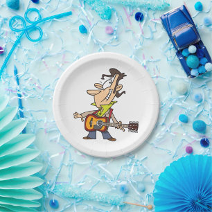 Guitar Player Character Fun Musician Rockstar Paper Plates