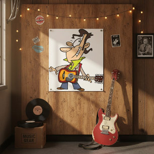 Guitar Player Character Fun Musician Rockstar Poster