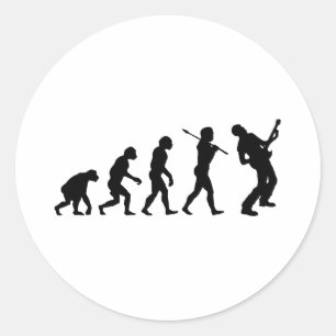 Guitar Player Classic Round Sticker