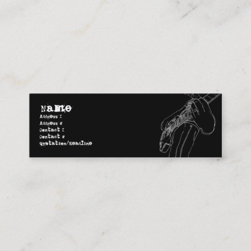 Guitar Player Drawn - Skinny Business Card Template