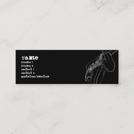 Customizable Guitar Player Drawn - Skinny Business Card Template