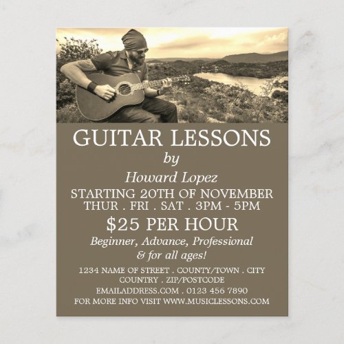 Guitar Player Guitar Lessons Advertising Flyer