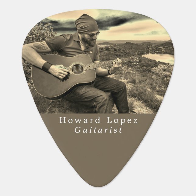 Guitar Player, Guitarist, Musician, Personalized Guitar Pick (Front)