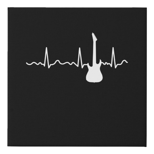 Guitar Player Heartbeat Music Musician Guitarist G Faux Canvas Print (Front)