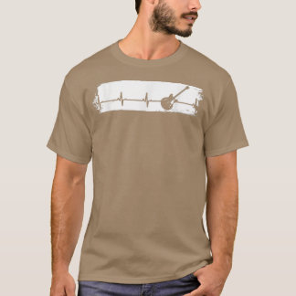 Guitar player heartbeat vintage guitar T-Shirt