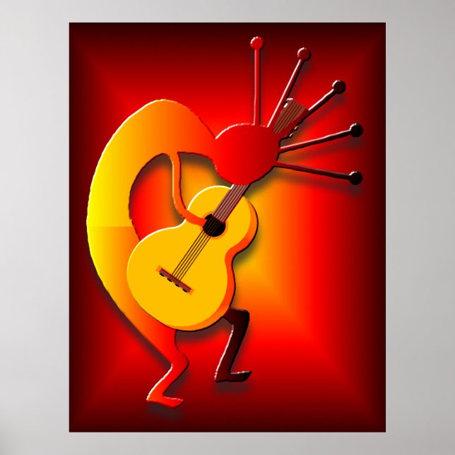 Guitar Player in Red Poster (Front)