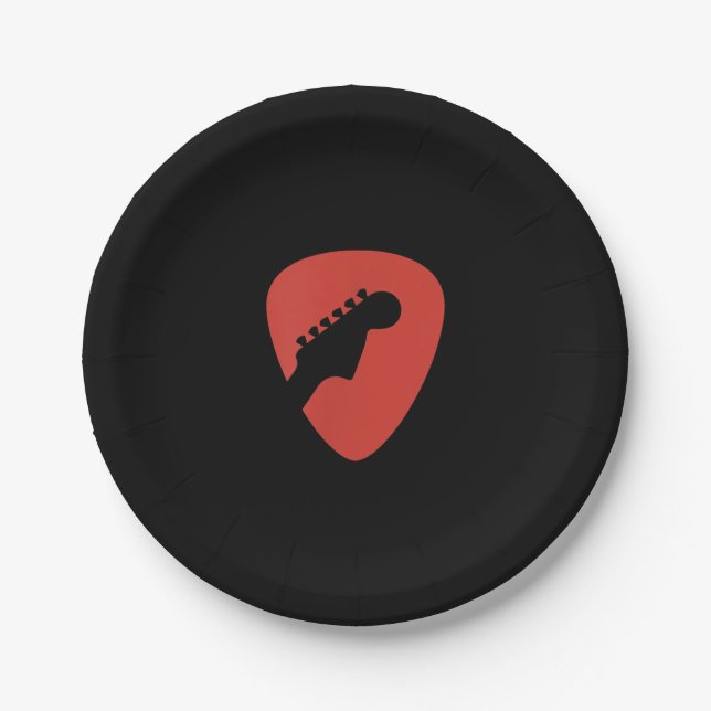 Guitar Player & Lover Guitarist Musician Birthday Paper Plates (Front)